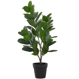 Gulches 28in Artificial Garcinia Tree in Black Pot Green 64 Real Touch Leaves Indoor Faux Floor Plant No Maintenance Decorative Greenery - 1 of 4