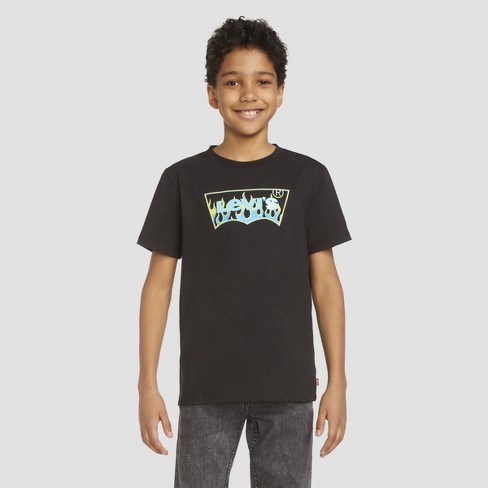 Levi's® Boys' Short Sleeve Batwing Logo Graphic T-shirt - Black S : Target