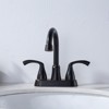 WOWOW 4 in. Centerset Double Handle Bathroom Faucet in Brushed Nickel - 2 of 4