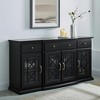 NicBex 59.75" Classic 4-Doors Sideboard,Kitchen Storage Cabinets with Glass Doors and 3 drawers for Kitchen and Dining Room,Black/Teal/White - 2 of 4