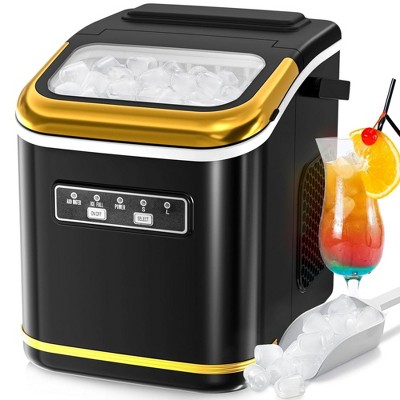 Quick Ice Maker: 26.5lbs Daily, 6-Min Cycle, 2 Sizes, Self-Cleaning - Ideal for Home and Events