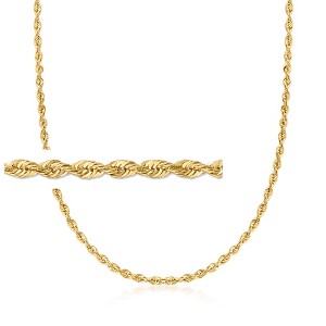 Ross-Simons 2.6mm 14kt Yellow Gold Rope-Chain Necklace - 1 of 4