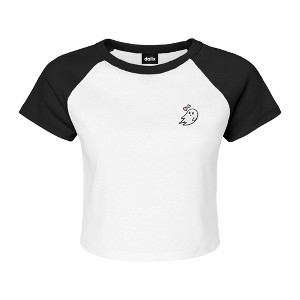 Dalix Heartly Ghost Short Sleeve Raglan Micro Rib Babe Tee Soft Cute Womens - 1 of 4