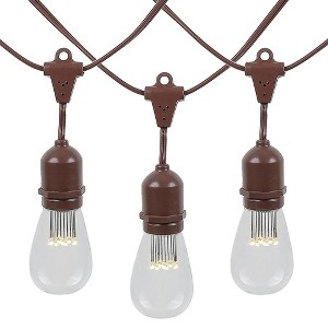 Novelty Lights Edison Outdoor String Lights with 25 Suspended Sockets Brown Wire 37.5 Feet - 1 of 4