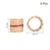 Unique Bargains Handmade Woven Natural Cattail Grass Farmhouse Napkin Rings 6 Pcs - 2 of 4