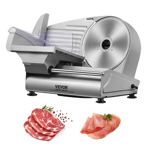 VEVOR 7.5" Electric Meat Slicer, 180W Deli Food Cutter with SUS420 Blade, 0–0.6" Adjustable Thickness, Slices Meat, Hard Bread & Cheese for Home Use. - 1 of 4