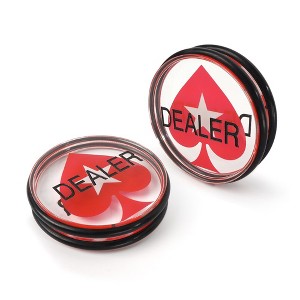 GSE 3-Inch Double-Sided Casino Grade Clear Acrylic Poker Dealer Puck Button for Gambling Card Games, Texas Hold 'em, Poker Nights, Tournaments - 1 of 4