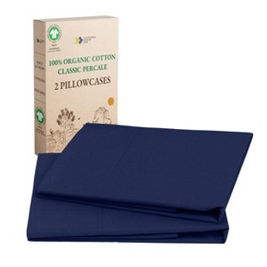 100% Organic Cotton Pillowcase Set, Percale- California Design Den - 1 of 4
