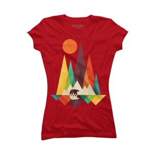 Junior's Design By Humans Mountain Bear By radiomode T-Shirt - 1 of 3