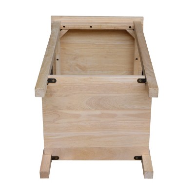 Elegant Unfinished Parawood Portman Accent Table with Shelf