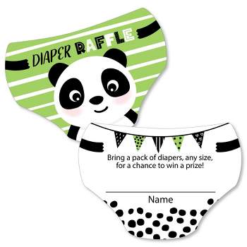 Big Dot of Happiness Party Like a Panda Bear - Diaper Shaped Raffle Ticket Inserts - Baby Shower Activities - Diaper Raffle Game - Set of 24