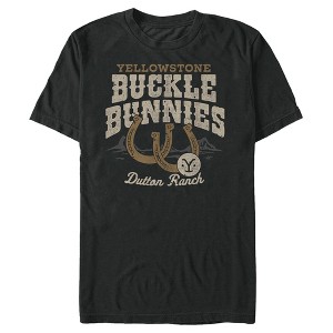 Men's Yellowstone Buckle & Bunnies Horseshoes Dutton Ranch T-Shirt - 1 of 4