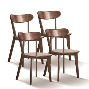 PAGED Solid Oak Dining Chairs,Armless Chairs with Modern Design for Home,Kitchen,Living Room,Restaurant,Walnut,2pc/4pc - 1 of 4