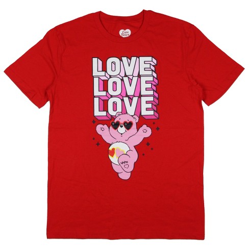 Care Bears Men's Love-a-lot-bear Graphic Print Novelty T-shirt (large ...