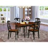 5-Piece Black and Cherry Finish Solid Wood Top - Dining Room Set  - Seats 4 - 2 of 4
