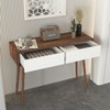 Lirago,39.4"L*13.77"W*29.52"H,Natural Wood Console Table with 2 Carved Drawers - Entryway Sofa Table with Storage & Wood Legs - 2 of 4