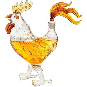 The Wine Savant Chicken Design Whiskey & Wine Decanter, Beautiful Home Decor, & a Stylish Home Bar Addition - 500 ml - 1 of 4