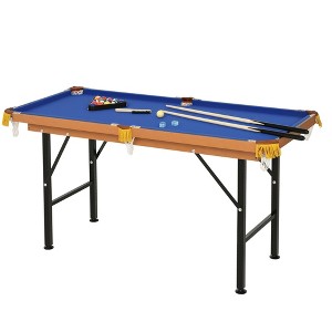 Soozier 55'' Portable Folding Billiards Table Game Pool Table for Kids Adults With Cues, Ball, Rack, Brush, Chalk - 1 of 4