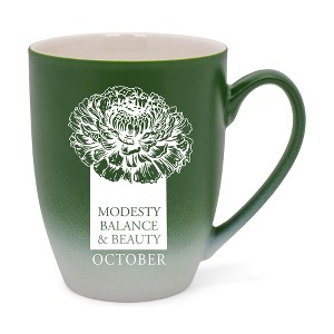 Elanze Designs Modesty Balance And Beauty Two Toned Ombre Matte Green and White 12 ounce Ceramic Stoneware Coffee Cup Mug - 1 of 4