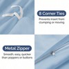 Queen Size Duvet Cover Set - 90x90, 2 Pillow Shams, Sky Blue, Easy Care, Fade Free - 4 of 4