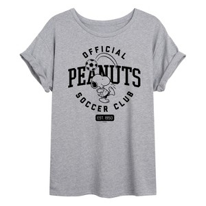 Women's - Peanuts - Peanuts Soccer Club Oversized Graphic T-Shirt - 1 of 4