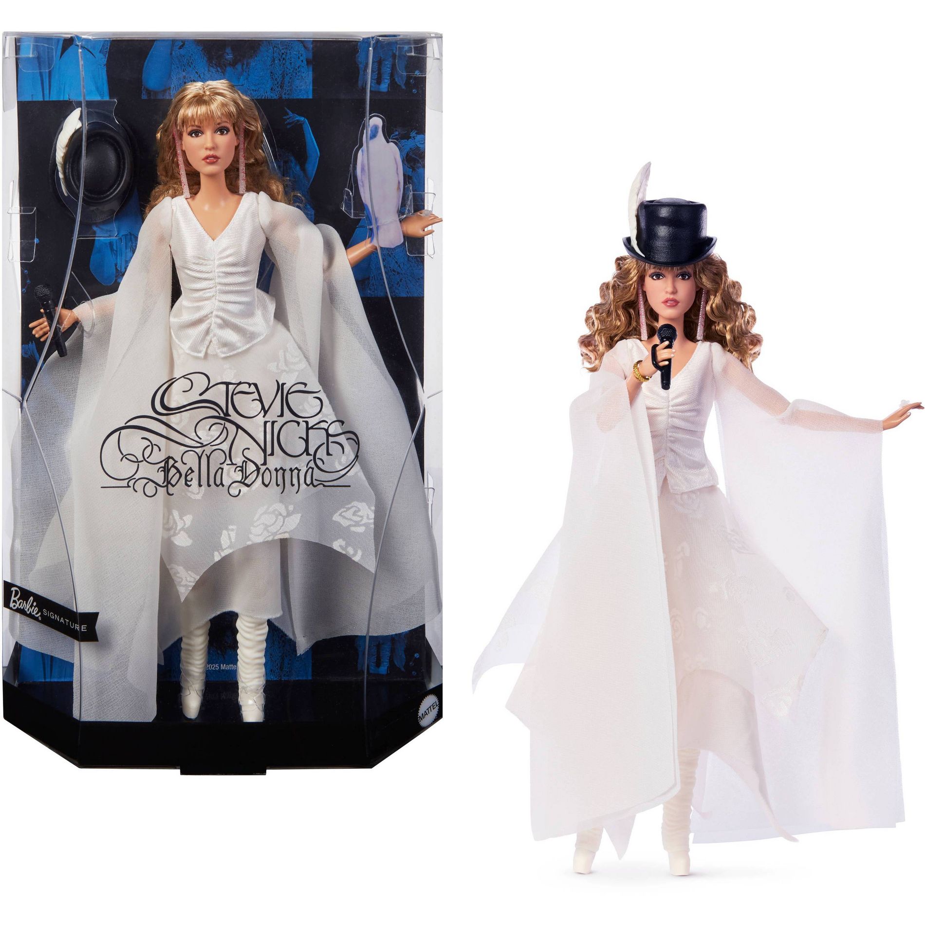Barbie Signature Stevie Nicks Bella Donna Collector Doll with Flowing White Dress & Accessories