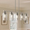 YANSUN 5-Light Traditional Kitchen Island Light with Clear Glass Shade Nickel Pendant Light, Adjustable Rods, E26 Sockets, Non-Integrated Light Source - 2 of 4