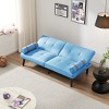 LOVMOR 2-in-1 Futon Sofa Bed w/2 Removable Armrests & Solid Wood Legs,Convertible Sleeper Sofa for Small Space Living Room, Bedroom,Linen - image 3 of 4