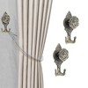 Unique Bargains Curtain Holdbacks Peony Hooks Iron 5.43"x2.36" 1Pair - 2 of 4