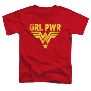 Toddler Boys' Wonder Woman Girl Power Yellow T Shirt - 1 of 2