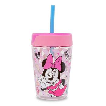 Silver Buffalo Disney Minnie Mouse Kids Spill-Proof Tumbler With Straw | Holds 18 Ounces