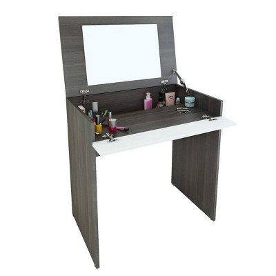 Vanity with Mirror/Writing Desk Black/White - Nexera