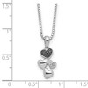 Black Bow Jewelry Black & White Diamond Small Cascading Heart Sterling Silver Necklace - 4 of 4