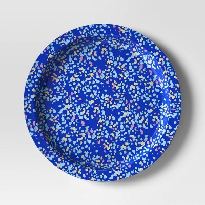 10.5" Plastic Terrazzo Candid Cobalt Dinner Plate Blue - Room Essentials™