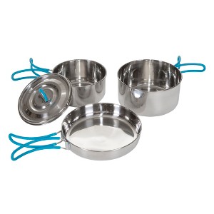 Stansport 3 Piece Backpacking Stainless Steel Cook Set - 1 of 4
