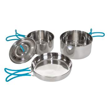 Stansport 3 Piece Backpacking Stainless Steel Cook Set