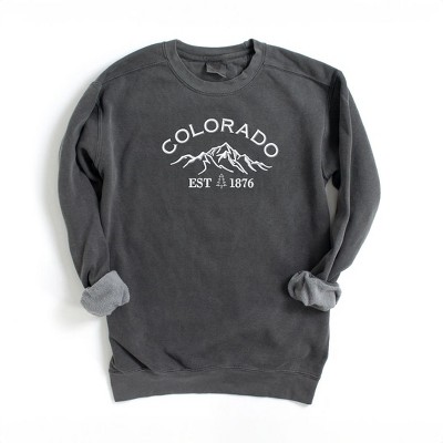 Simply Sage Market Women's  Garment Dyed Graphic  Embroidered Sweatshirt Colorado Mountains