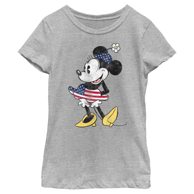 Girl's Minnie Mouse Patriotic Fourth of July Outfit T-Shirt, 1 of 6