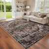 Washable Vintage Rug Non Slip Low Pile Rug Soft Throw Floor Cover Foldable Indoor Carpet for Living Room Bedroom Playroom Nursery - 2 of 4