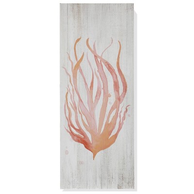 Anglo Sea Life III Coral Seaweed Print Unframed Wall Canvas White - StyleCraft: Modern Botanical Art, Vertical Wood Canvas