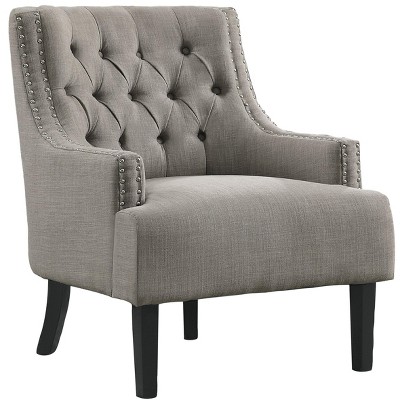NicBex Polyester Accent Chair,Upholstered Living Room Chairs with Tufted Backrest and Wood Legs,Modern Armchair,Accent Chairs for Living Room