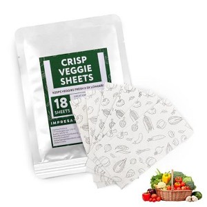 Impresa [18 Pack] Food Saver Sheets for Produce - Fresh Produce Saver & Herb Keeper Sheets - Natural Food Storage - 1 of 4