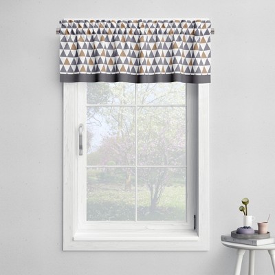 Bacati - Triangles Grey/beige Neutral Cotton Window Valance : Target