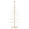 Wooden Christmas Tree Brown Solid Pine Wood, Bamboo Small/Medium - 2 of 4