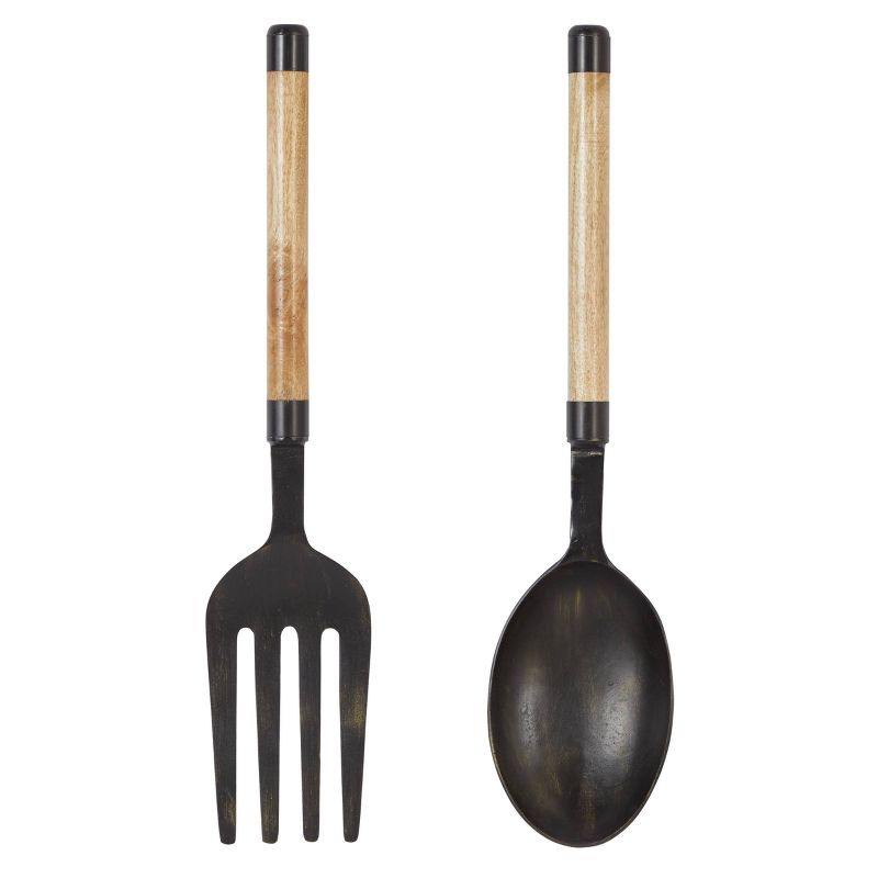 Set of 2 Aluminum Utensils Spoon and Fork Wall Decors - Olivia & May, 1 of 24