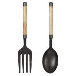 Set of 2 Aluminum Utensils Spoon and Fork Wall Decors - Olivia & May