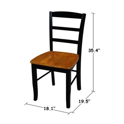 Elegant Black and Cherry Ladderback Wood Side Chair