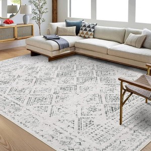 Acekool 6x9 Vintage Washable Rug – Soft Low-Pile Abstract Design, Non-Slip & Kid-Friendly for Living Room, Bedroom - 1 of 4