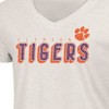 NCAA Clemson Tigers Women's Oatmeal V-Neck T-Shirt - 3 of 3