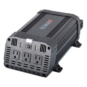 Technaxx® TE16 1,200-Watt Power Inverter, 3 AC Outlets and 2 USB-A Ports, 5044 in Black - 1 of 4